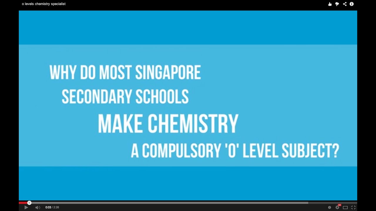 Why is chemistry compulsory in most singapore secondary schools?