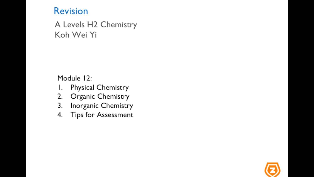Chemistry Revision Physical, Inorganic and Organic - GCE A Levels O Levels Singapore