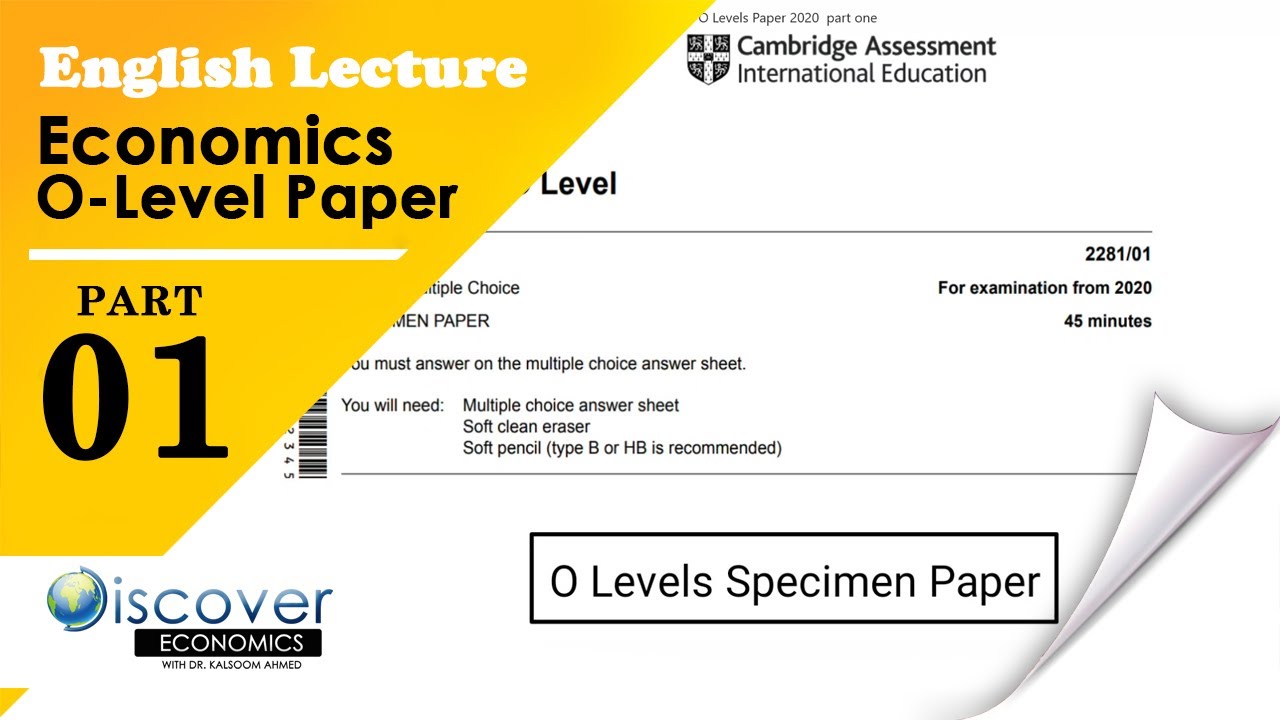 Economics O Levels Paper 2020 Part 01 | English | MBA | BBA