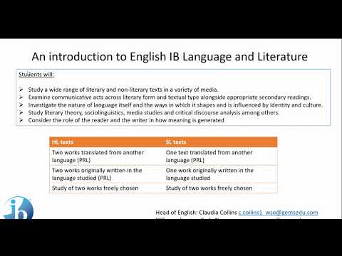 Introduction to IB English Language and Literature