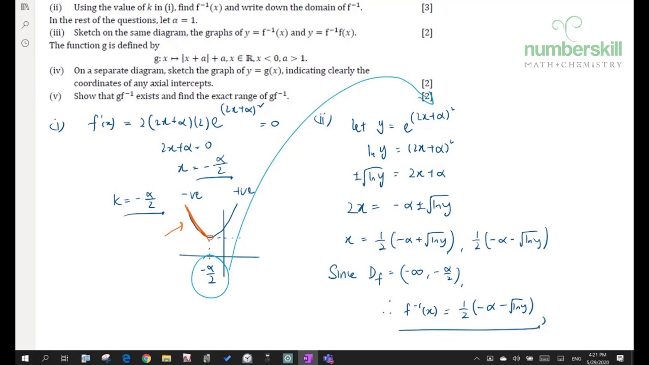2020 A level H2 Math Mid-Year Assessment
