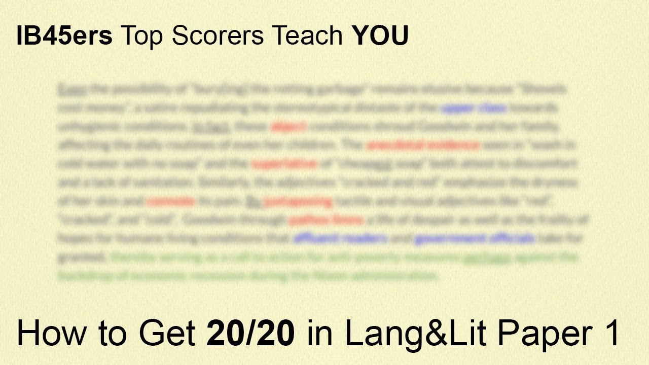 How to Get a 7 in IB English Paper 1