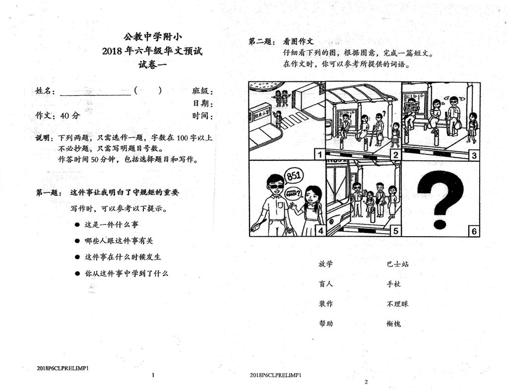 PSLE Higher Chinese Tuition - Chinese P1