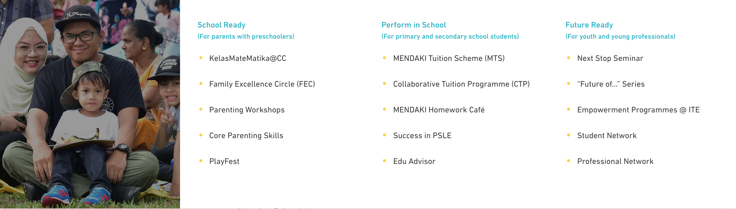 School Ready, Perform in School and Future Ready