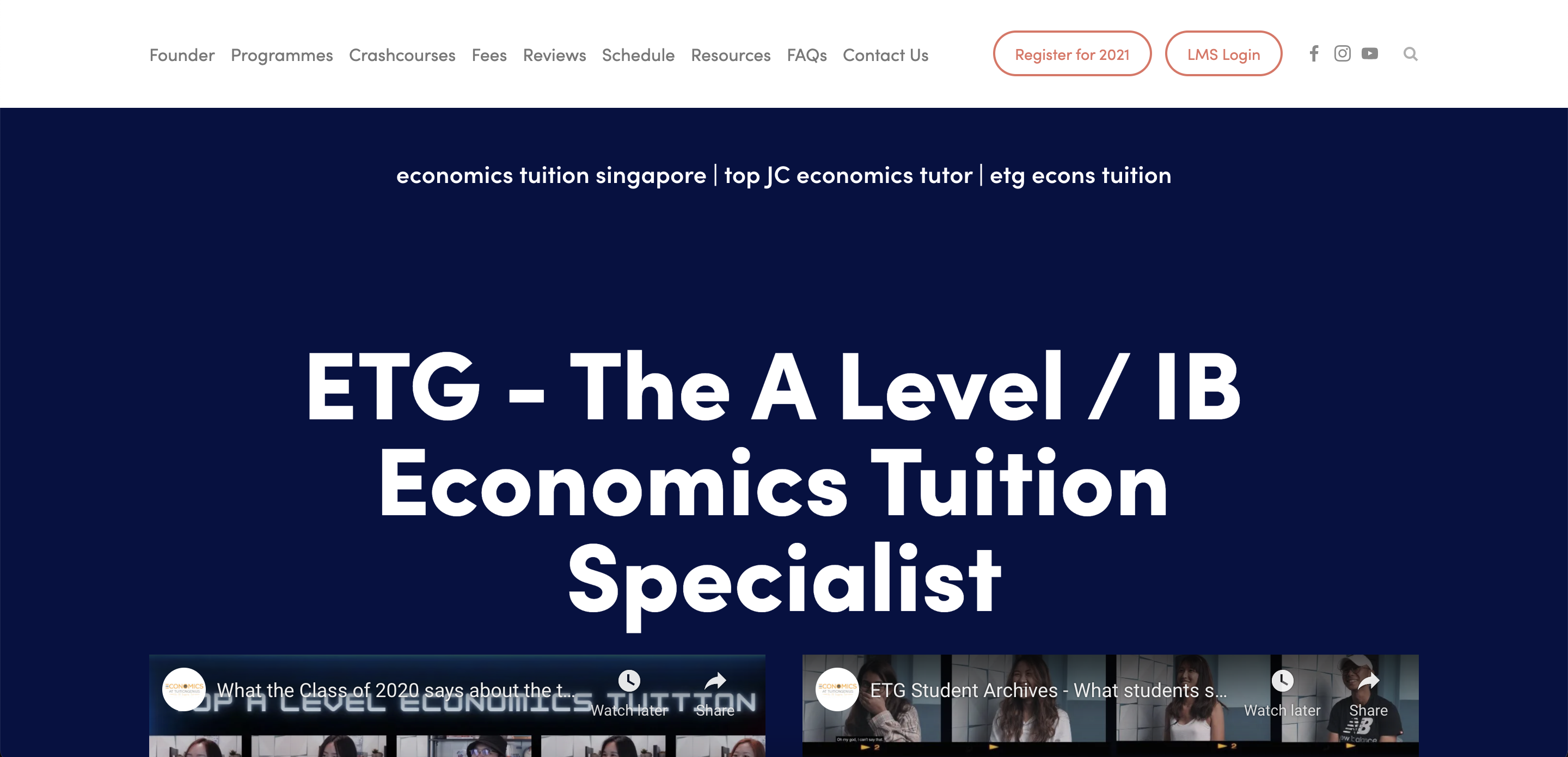Tuition Genius Economics Tuition