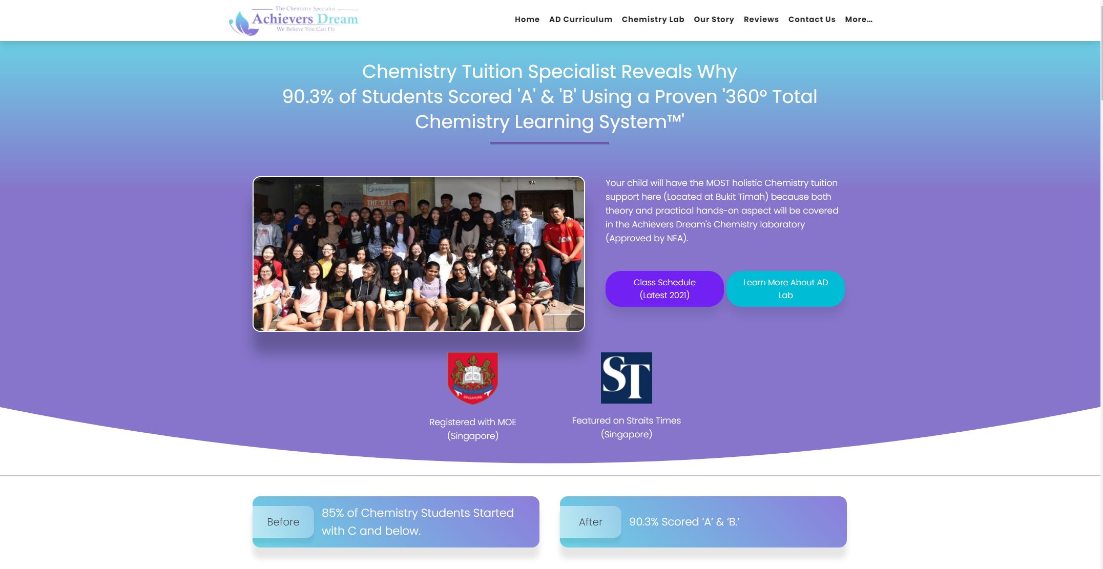 Achievers Dream Chemistry Specialist JC Tuition