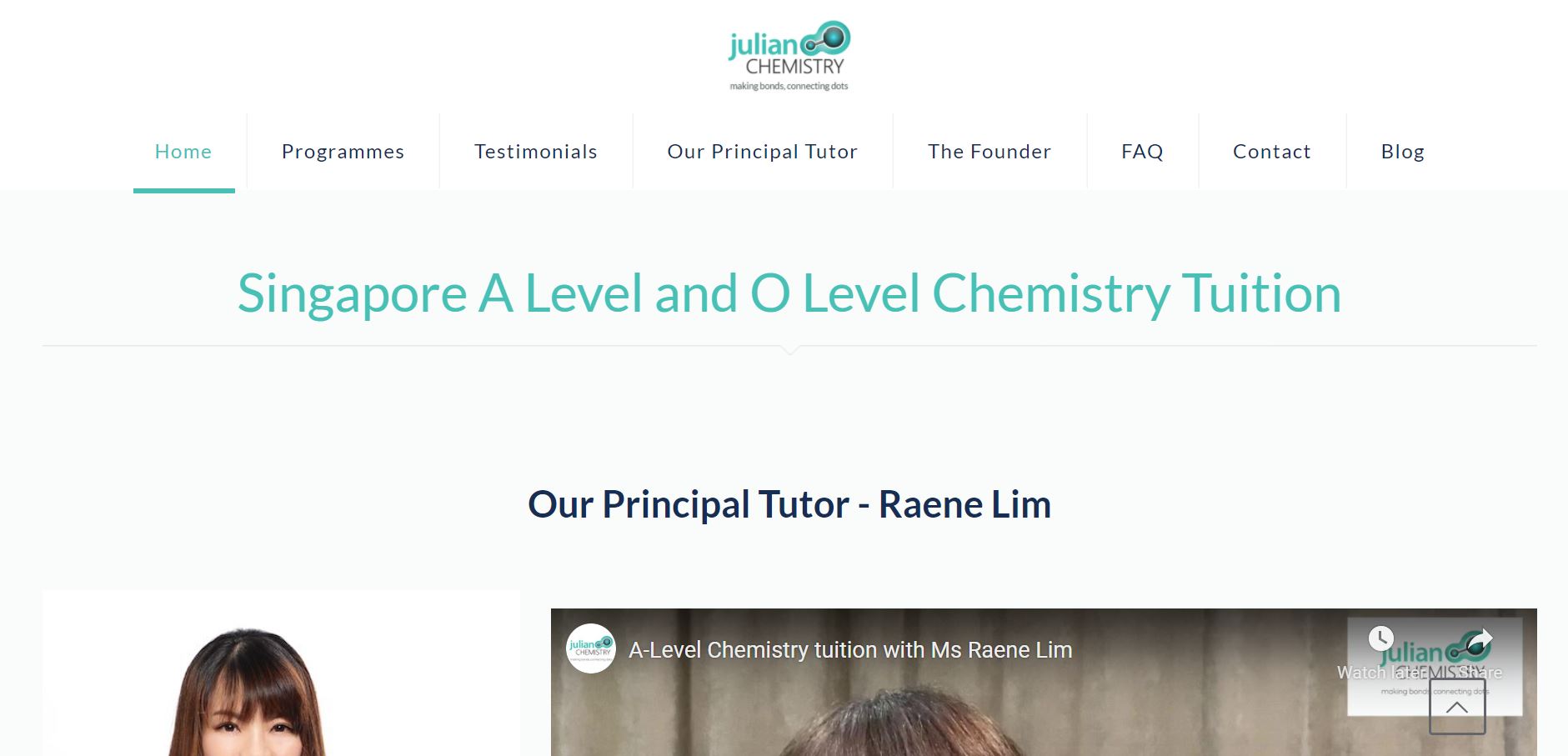 Julian Chemistry Secondary School Tuition