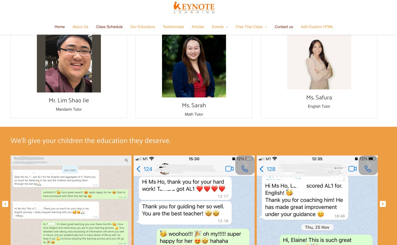 Keynote Learning English Tuition