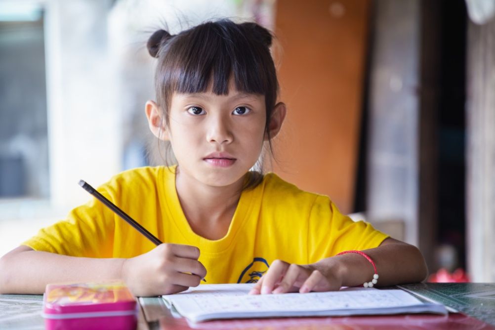 Girl having English Tuition